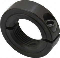 Climax Metal Products - 1-14 Thread, Steel, One Piece Threaded Shaft Collar - 1-3/4" Outside Diam, 1/2" Wide - Exact Tooling