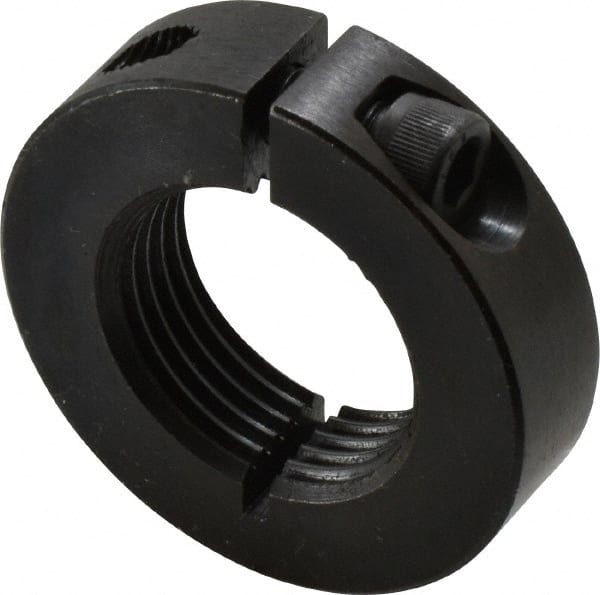 Climax Metal Products - 1-1/8-12 Thread, Steel, One Piece Threaded Shaft Collar - 1-7/8" Outside Diam, 1/2" Wide - Exact Tooling