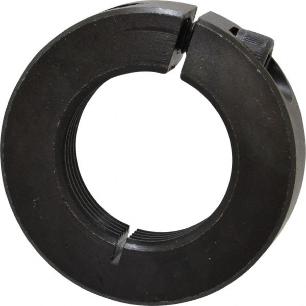 Climax Metal Products - 1-1/4-12 Thread, Steel, One Piece Threaded Shaft Collar - 2-1/16" Outside Diam, 1/2" Wide - Exact Tooling