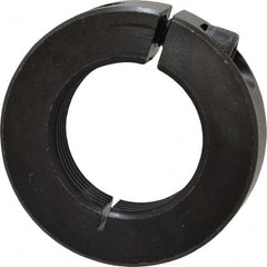 Climax Metal Products - 1-1/4-12 Thread, Steel, One Piece Threaded Shaft Collar - 2-1/16" Outside Diam, 1/2" Wide - Exact Tooling
