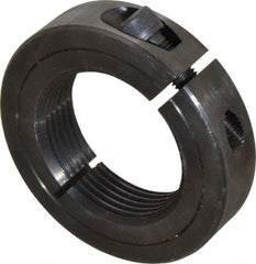 Climax Metal Products - 1-1/2-12 Thread, Steel, One Piece Threaded Shaft Collar - 2-3/8" Outside Diam, 9/16" Wide - Exact Tooling