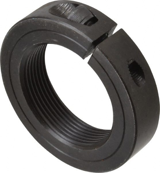 Climax Metal Products - 2-12 Thread, Steel, One Piece Threaded Shaft Collar - 3" Outside Diam, 11/16" Wide - Exact Tooling
