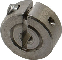 Climax Metal Products - 1/8" Bore, Stainless Steel, One Piece Clamp Collar - 11/16" Outside Diam, 5/16" Wide - Exact Tooling