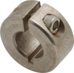 Climax Metal Products - 5/16" Bore, Stainless Steel, One Piece Clamp Collar - 11/16" Outside Diam, 5/16" Wide - Exact Tooling