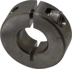Climax Metal Products - 1/2" Bore, Stainless Steel, One Piece Clamp Collar - 1-1/8" Outside Diam, 13/32" Wide - Exact Tooling