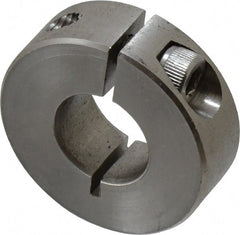 Climax Metal Products - 9/16" Bore, Stainless Steel, One Piece Clamp Collar - 1-5/16" Outside Diam, 7/16" Wide - Exact Tooling