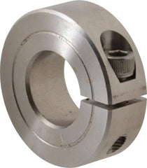 Climax Metal Products - 11/16" Bore, Stainless Steel, One Piece One Piece Split Shaft Collar - 1-1/2" Outside Diam, 1/2" Wide - Exact Tooling