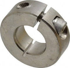 Climax Metal Products - 3/4" Bore, Stainless Steel, One Piece Clamp Collar - 1-1/2" Outside Diam, 1/2" Wide - Exact Tooling