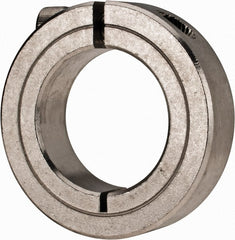 Climax Metal Products - 1-1/8" Bore, Stainless Steel, One Piece Clamp Collar - 1-7/8" Outside Diam, 1/2" Wide - Exact Tooling