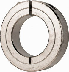 Climax Metal Products - 1-3/16" Bore, Stainless Steel, One Piece Clamp Collar - 2-1/16" Outside Diam, 1/2" Wide - Exact Tooling
