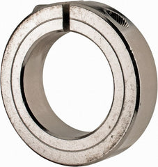 Climax Metal Products - 1-3/4" Bore, Stainless Steel, One Piece Clamp Collar - 2-3/4" Outside Diam, 11/16" Wide - Exact Tooling