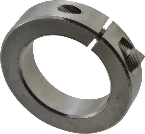 Climax Metal Products - 2" Bore, Stainless Steel, One Piece Clamp Collar - 3" Outside Diam, 11/16" Wide - Exact Tooling