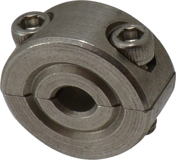 Climax Metal Products - 3/16" Bore, Stainless Steel, Two Piece Shaft Collar - 11/16" Outside Diam, 5/16" Wide - Exact Tooling