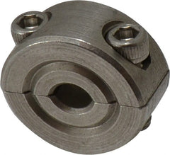 Climax Metal Products - 3/16" Bore, Stainless Steel, Two Piece Shaft Collar - 11/16" Outside Diam, 5/16" Wide - Exact Tooling
