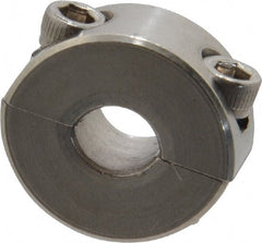 Climax Metal Products - 1/4" Bore, Stainless Steel, Two Piece Shaft Collar - 11/16" Outside Diam, 5/16" Wide - Exact Tooling