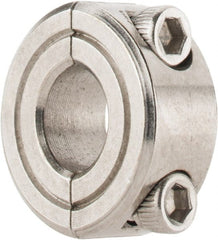 Climax Metal Products - 5/16" Bore, Stainless Steel, Two Piece Shaft Collar - 11/16" Outside Diam, 5/16" Wide - Exact Tooling