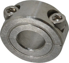 Climax Metal Products - 3/8" Bore, Stainless Steel, Two Piece Shaft Collar - 7/8" Outside Diam, 3/8" Wide - Exact Tooling