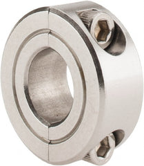 Climax Metal Products - 7/16" Bore, Stainless Steel, Two Piece Shaft Collar - 15/16" Outside Diam, 3/8" Wide - Exact Tooling