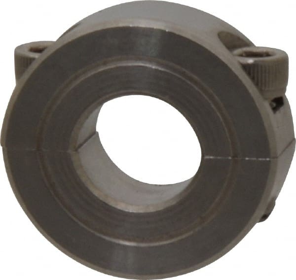 Climax Metal Products - 1/2" Bore, Stainless Steel, Two Piece Shaft Collar - 1-1/8" Outside Diam, 13/32" Wide - Exact Tooling