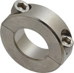 Climax Metal Products - 7/8" Bore, Stainless Steel, Two Piece Shaft Collar - 1-5/8" Outside Diam, 1/2" Wide - Exact Tooling