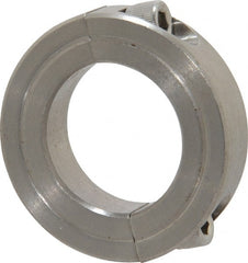Climax Metal Products - 1-1/8" Bore, Stainless Steel, Two Piece Shaft Collar - 1-7/8" Outside Diam, 1/2" Wide - Exact Tooling