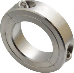 Climax Metal Products - 1-3/8" Bore, Stainless Steel, Two Piece Shaft Collar - 2-1/4" Outside Diam, 9/16" Wide - Exact Tooling