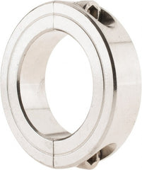 Climax Metal Products - 1-7/16" Bore, Stainless Steel, Two Piece Shaft Collar - 2-1/4" Outside Diam, 9/16" Wide - Exact Tooling