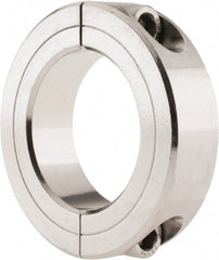 Climax Metal Products - 1-5/8" Bore, Stainless Steel, Two Piece Shaft Collar - 2-5/8" Outside Diam, 11/16" Wide - Exact Tooling