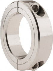 Climax Metal Products - 1-3/4" Bore, Stainless Steel, Two Piece Shaft Collar - 2-3/4" Outside Diam, 11/16" Wide - Exact Tooling