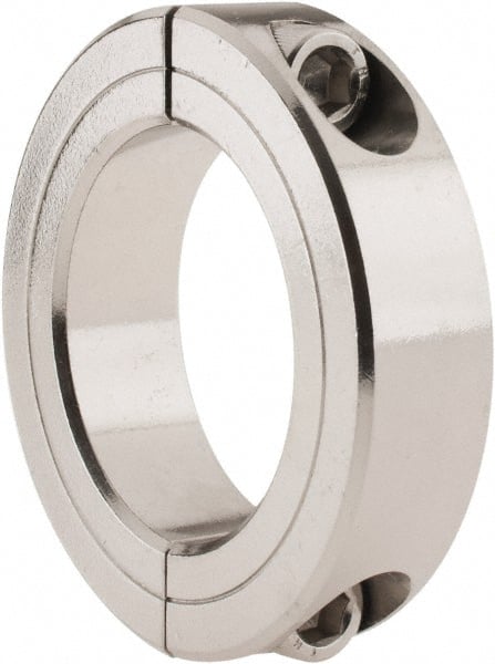 Climax Metal Products - 1-7/8" Bore, Stainless Steel, Two Piece Two Piece Split Shaft Collar - 2-7/8" Outside Diam, 11/16" Wide - Exact Tooling