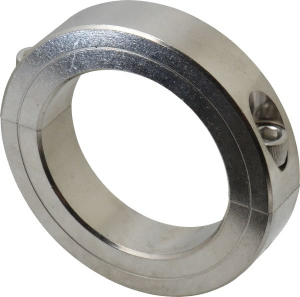 Climax Metal Products - 2-3/8" Bore, Stainless Steel, Two Piece Two Piece Split Shaft Collar - 3-1/2" Outside Diam, 3/4" Wide - Exact Tooling