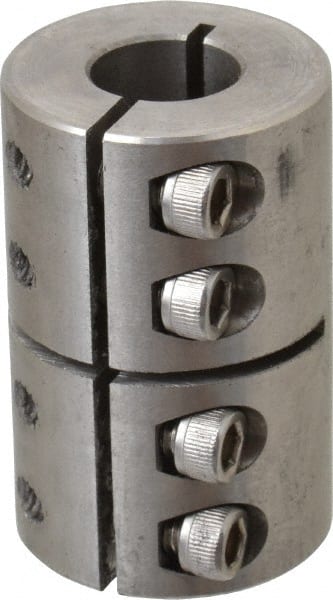 Climax Metal Products - 1/2" Inside x 1-1/8" Outside Diam, One Piece Split Clamping Collar - 1-3/4" Long - Exact Tooling