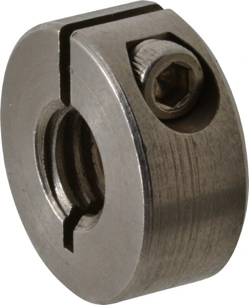 Climax Metal Products - 3/8-16 Thread, Stainless Steel, One Piece Threaded Shaft Collar - 7/8" Outside Diam, 3/8" Wide - Exact Tooling