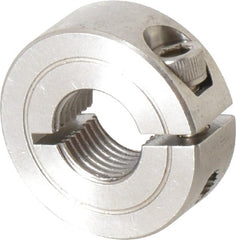 Climax Metal Products - 1/2-20 Thread, Stainless Steel, One Piece Threaded Shaft Collar - 1-1/8" Outside Diam, 13/32" Wide - Exact Tooling
