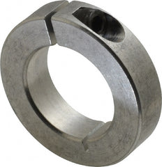 Climax Metal Products - 1-1/4" Bore, Aluminum, One Piece Clamp Collar - 2-1/16" Outside Diam, 1/2" Wide - Exact Tooling