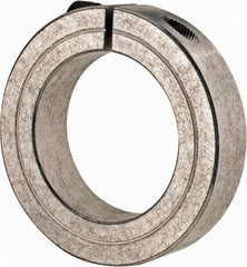 Climax Metal Products - 1-15/16" Bore, Aluminum, One Piece Clamp Collar - 3" Outside Diam, 11/16" Wide - Exact Tooling