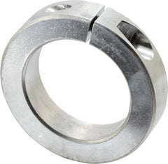 Climax Metal Products - 2" Bore, Aluminum, One Piece Clamp Collar - 3" Outside Diam, 11/16" Wide - Exact Tooling