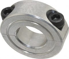 Climax Metal Products - 5/8" Bore, Aluminum, Two Piece Shaft Collar - 1-5/16" Outside Diam, 7/16" Wide - Exact Tooling
