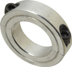 Climax Metal Products - 1-1/4" Bore, Aluminum, Two Piece Shaft Collar - 2-1/16" Outside Diam, 1/2" Wide - Exact Tooling