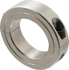 Climax Metal Products - 1-1/2" Bore, Aluminum, Two Piece Shaft Collar - 2-3/8" Outside Diam, 9/16" Wide - Exact Tooling