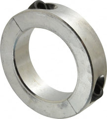 Climax Metal Products - 2" Bore, Aluminum, Two Piece Shaft Collar - 3" Outside Diam, 11/16" Wide - Exact Tooling