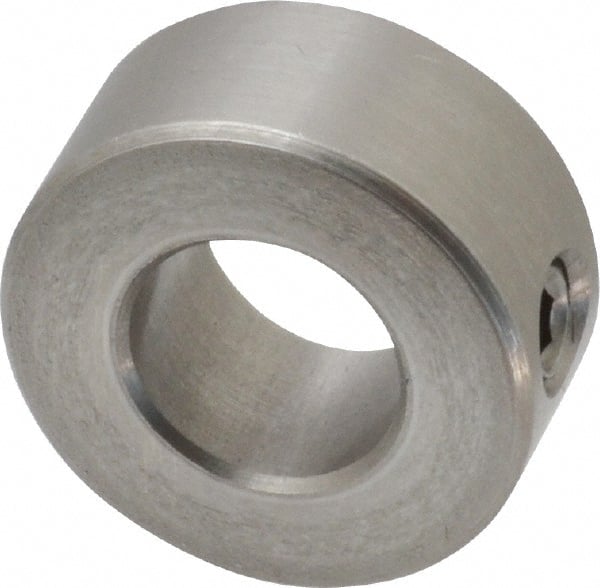 Climax Metal Products - 1/2" Bore, Stainless Steel, Set Screw Shaft Collar - 1" Outside Diam, 7/16" Wide - Exact Tooling