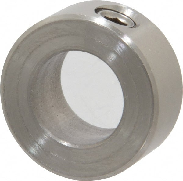 Climax Metal Products - 5/8" Bore, Stainless Steel, Set Screw Shaft Collar - 1-1/8" Outside Diam, 1/2" Wide - Exact Tooling