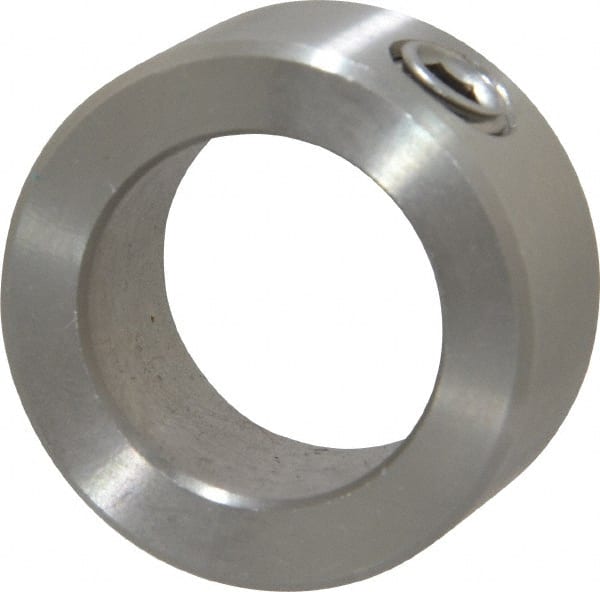 Climax Metal Products - 13/16" Bore, Stainless Steel, Set Screw Shaft Collar - 1-5/16" Outside Diam, 9/16" Wide - Exact Tooling