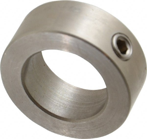 Climax Metal Products - 15/16" Bore, Stainless Steel, Set Screw Shaft Collar - 1-1/2" Outside Diam, 9/16" Wide - Exact Tooling