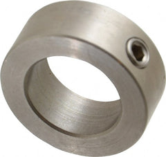 Climax Metal Products - 15/16" Bore, Stainless Steel, Set Screw Shaft Collar - 1-1/2" Outside Diam, 9/16" Wide - Exact Tooling