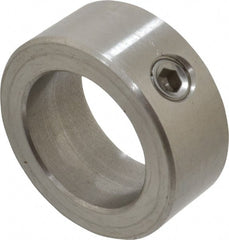 Climax Metal Products - 1" Bore, Stainless Steel, Set Screw Shaft Collar - 1-1/2" Outside Diam, 5/8" Wide - Exact Tooling
