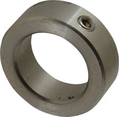 Climax Metal Products - 1-1/2" Bore, Stainless Steel, Set Screw Shaft Collar - 2-1/4" Outside Diam, 3/4" Wide - Exact Tooling