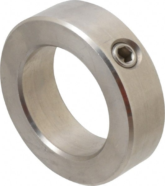 Climax Metal Products - 1-15/16" Bore, Stainless Steel, Set Screw Shaft Collar - 3" Outside Diam, 7/8" Wide - Exact Tooling