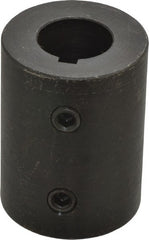 Climax Metal Products - 3/4" Inside x 1-1/2" Outside Diam, Mild Steel Set Screw Rigid Coupling with keyway - 2" Long x 3/16" Keyway Width x 3/32" Keyway Depth - Exact Tooling